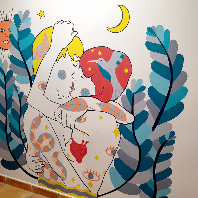 Murales with Marta Fofi Artist for Pepita Ibiza