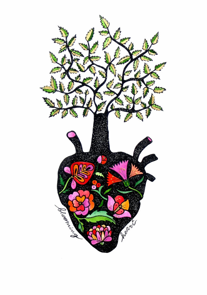 Blooming heart, fine art print, 2016
