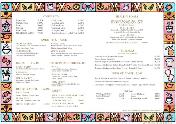 Menu for Sabina Estates Ibiza