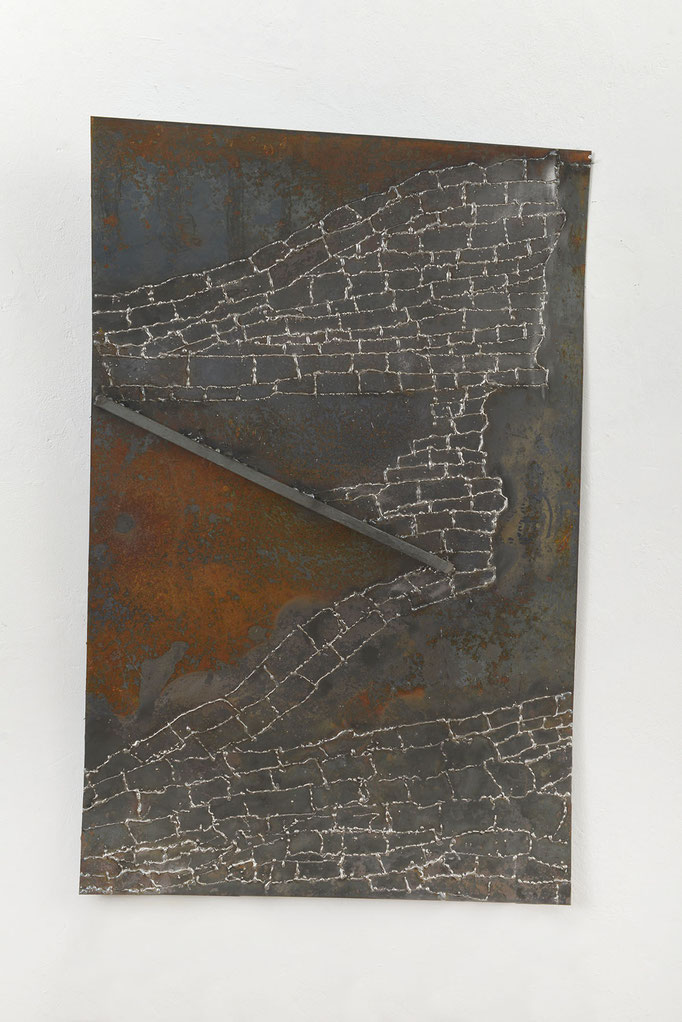 O.T. , Metallplatte, 104 x 66 cm, 2020