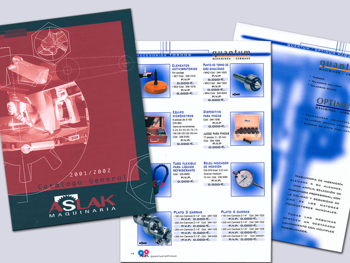 Aslak. Maquinaria y herramientas industriales. Logotipo y Catálogo