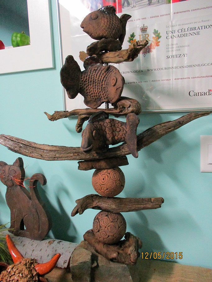 Fish-Driftwood Totem