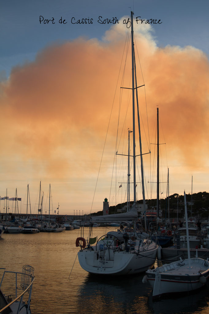 Fire in the sky in Cassis France.