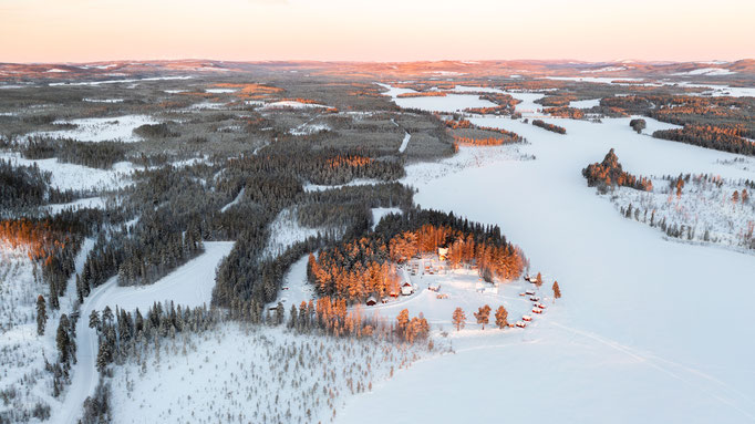 Lapplands Drag, unsere Huskyfarm von oben