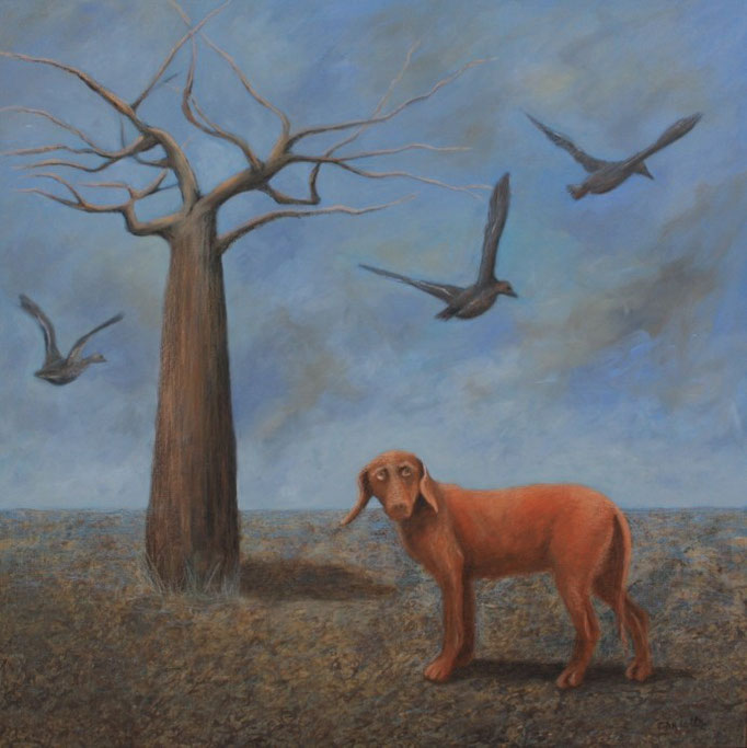 Le chien *- Acrylique et huile sur toile 100x100 cm - 2011