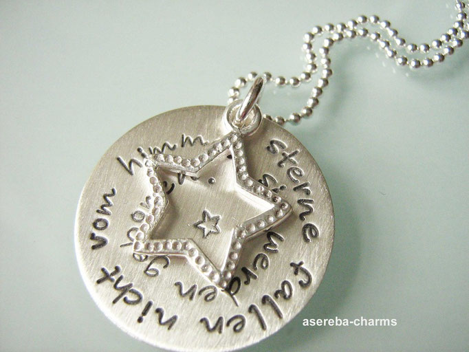 Geschenk für die Mami zur Geburt: Kette "Sterne fallen nicht..."