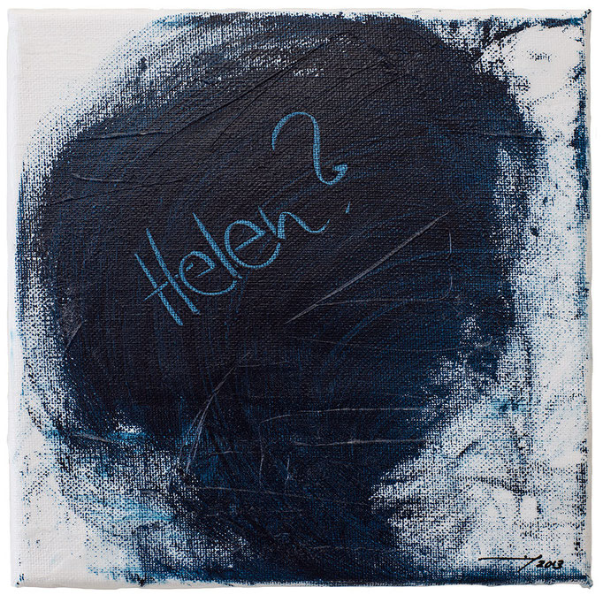 HELEN? (2013, 20x20cm, Acryl auf Leinwand, MP5009) © Michael Pfenning