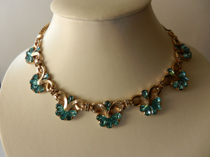  spectacular jewel in gold and aquamarine - wonderful Art Deco -art.261/2-