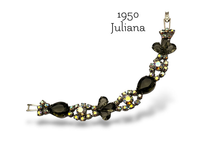 Beyond Dazzling Juliana Aurora Borealis Bracelet - Black diamond with lots of boreal sparkle - vintage ca.1958/60 - Art.987/6