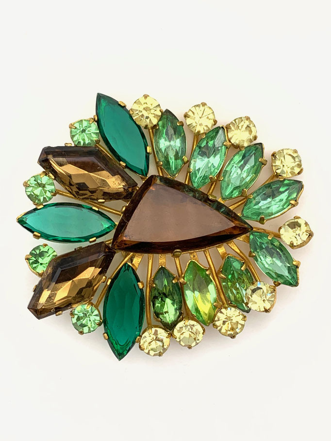 Fabulous statement Brooch by Juliana late 1950s - Vibrant palette of colors with sparkling stones placed in a gorgeous design- Art.515/5-SOLD