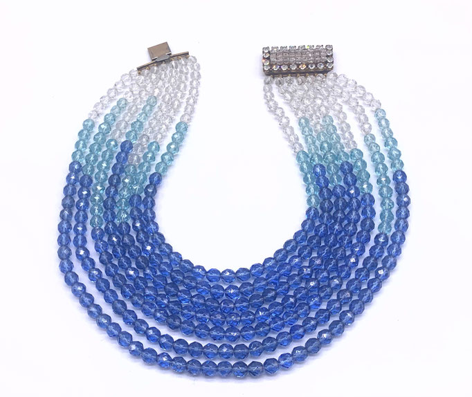 Dramatic Coppola e Toppo Italy Crystal Necklace Bijoux LO-SA Prototype - fabulous blue nuance - hight end jewel - art.461/6