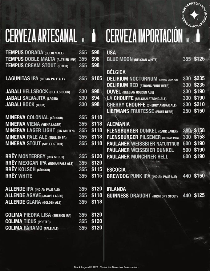 black legend menu, restaurantes de hamburguesas en cdmx, black legend restaurante