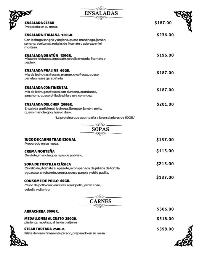 le bon vivant, menu restaurante hostess, restaurante de hostess en cdmx