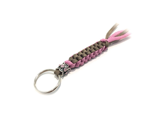 Spezial-Schlüsselanhänger mit Bead, Lavender Pink/Tan (Kundenwunsch; Herstellung auf Anfrage)