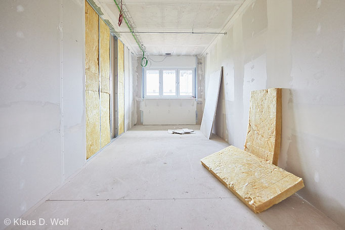 Architekturfotograf München: Innenaufnahme im Rahmen der Baustellendokumentation