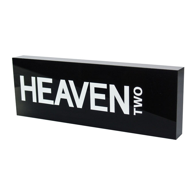 targhetta plexiglass nero HEAVEN stampa un colore