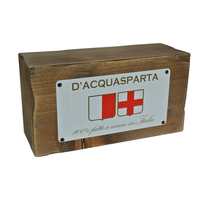 targhetta D'ACQUASPARTA in legno trattato e alluminio personalizzato