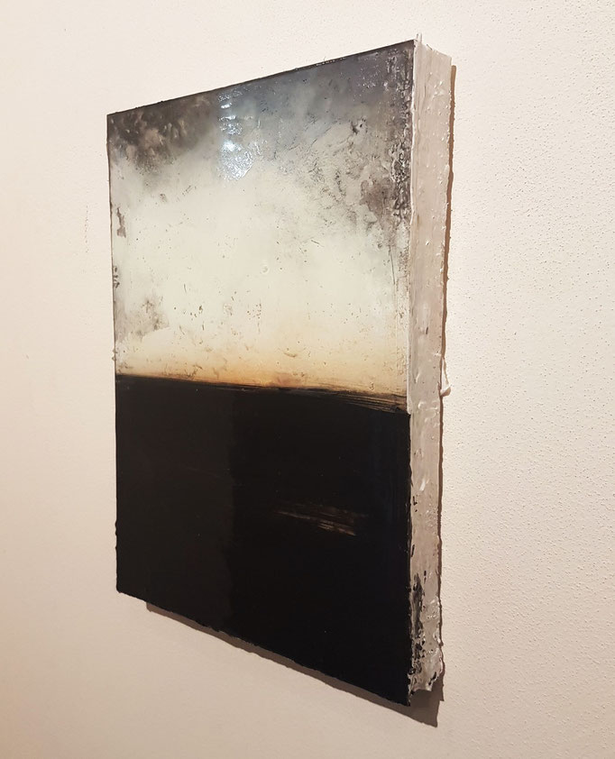 Mikko Paakkola,   Acrylic, pigments and oil on plexiglass, 18x 24 cm
