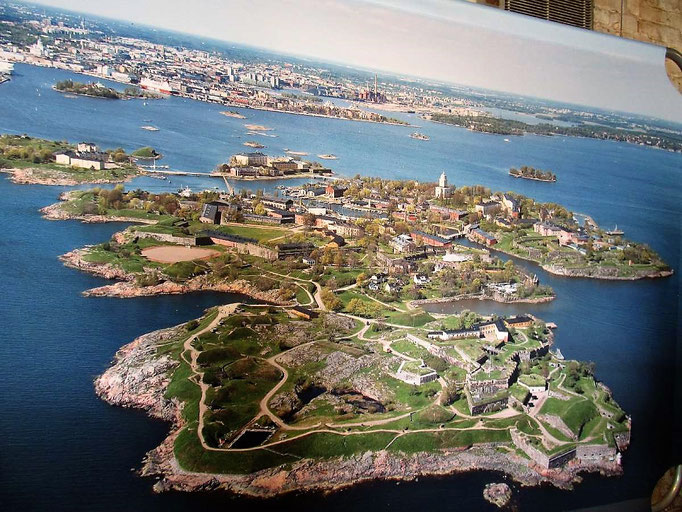 Karte von Suomenlinna - man erkennt die Ausmaße der Festung