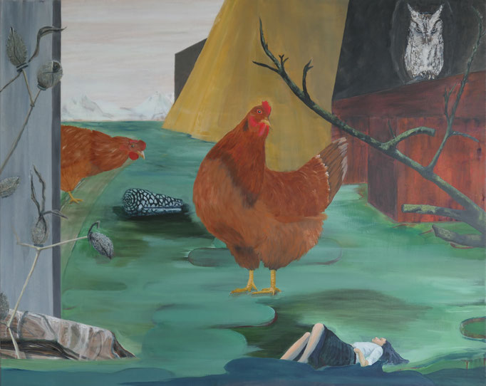 Der Traum vom Landleben / Acryl auf Textil / 100 x 80 cm