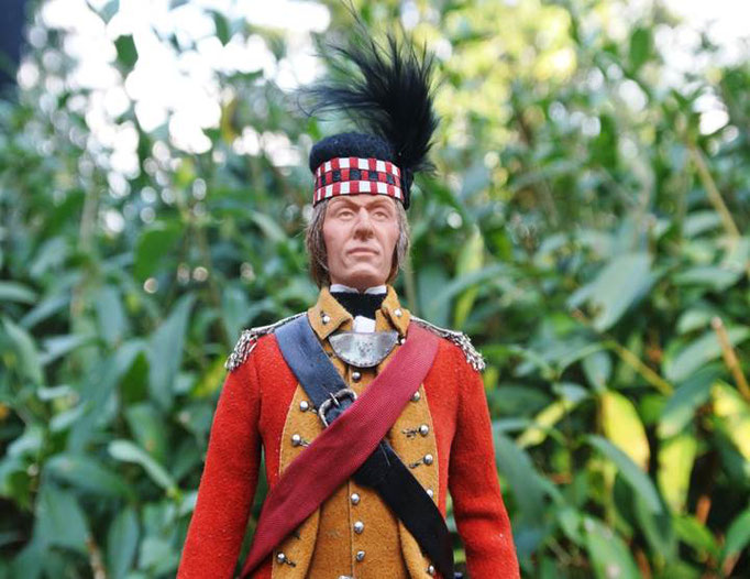 Offizier des Schottenregiments, Miniatur, 18 cm, unverkäuflich.