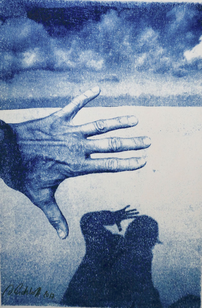 Sandschatten, Transferlithografie, 20x 30 cm
