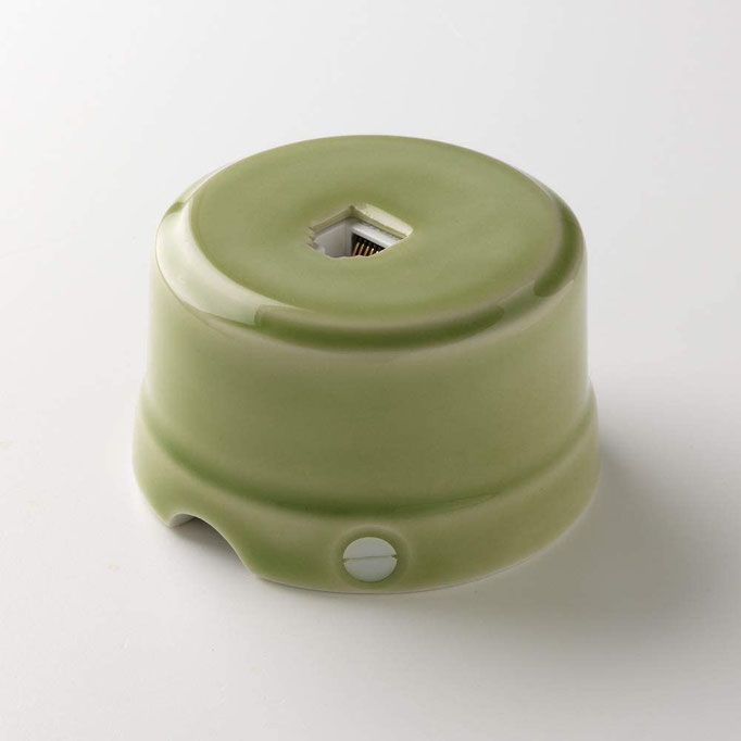 presa #dati #telefono #RJ45 #ceramica #porcellana #colorata #vintage #belle epoque #klartext #verde #lucido