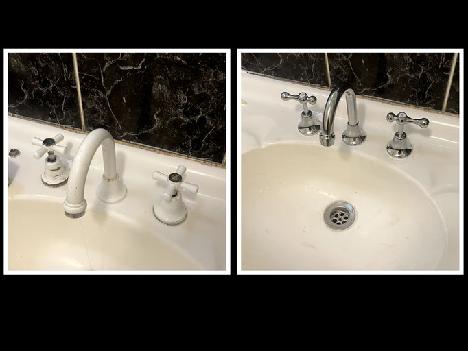 Replacement sink spout and tap handles