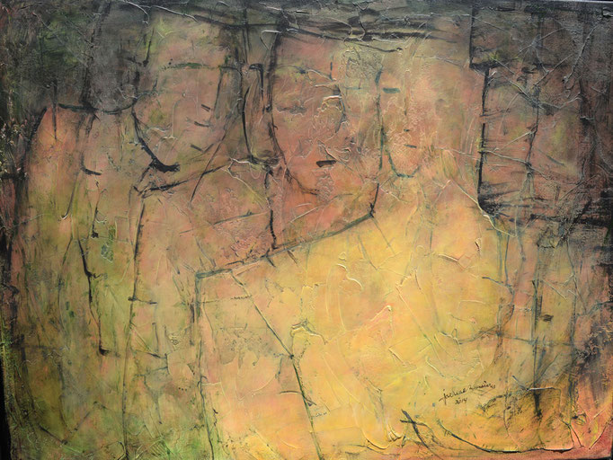 FRONTIÈRE TEMPORELLE,  40 X 40 po. (102 X 102 cm)
