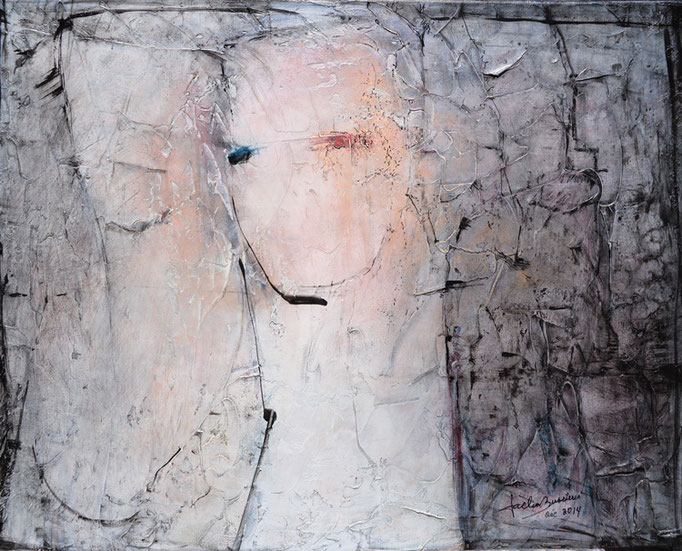 POLYTECHNIQUE, 1989  Acrylique et Modeling Paste - 30 X 24 po. (76 X 61 cm)