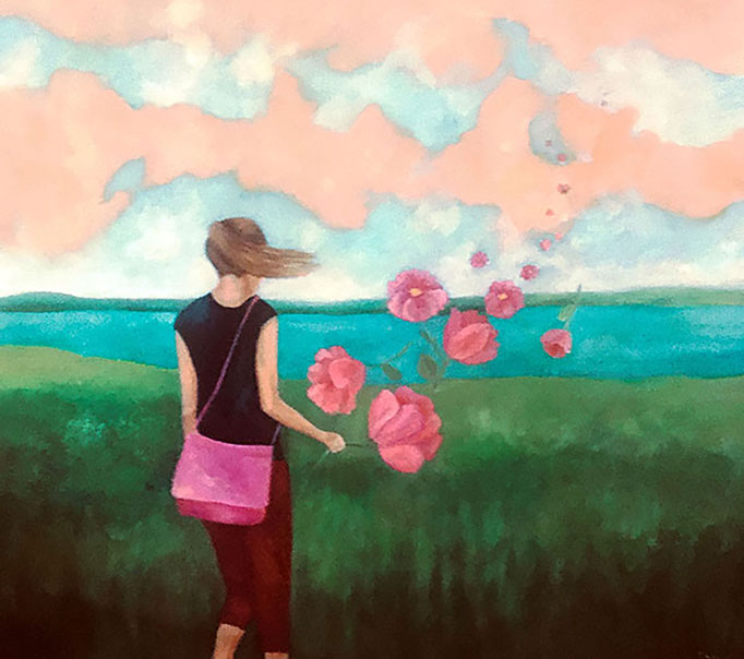 Ein Sturm kommt auf  |  Mixed Media auf Leinwand  |  100 x 100 cm  |  2021
