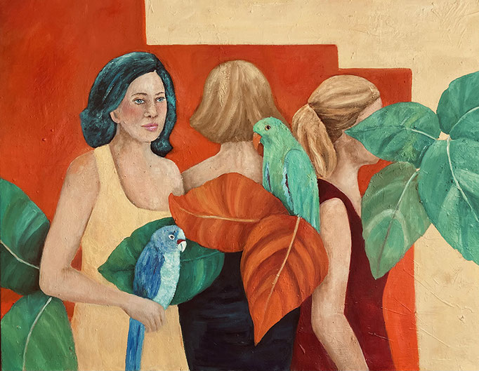 Zugeflogen | Öl auf Leinwand | 100 x 90 cm | 2025