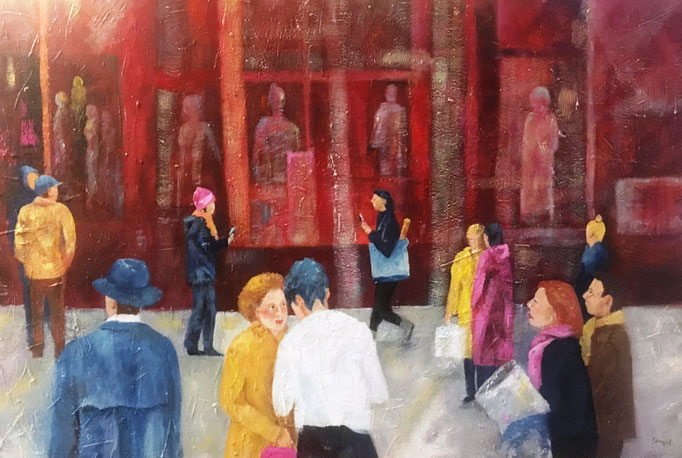 Feierabend | Mixed Media auf Leinwand | 80 x 100 cm | 2023 | Privatbesitz
