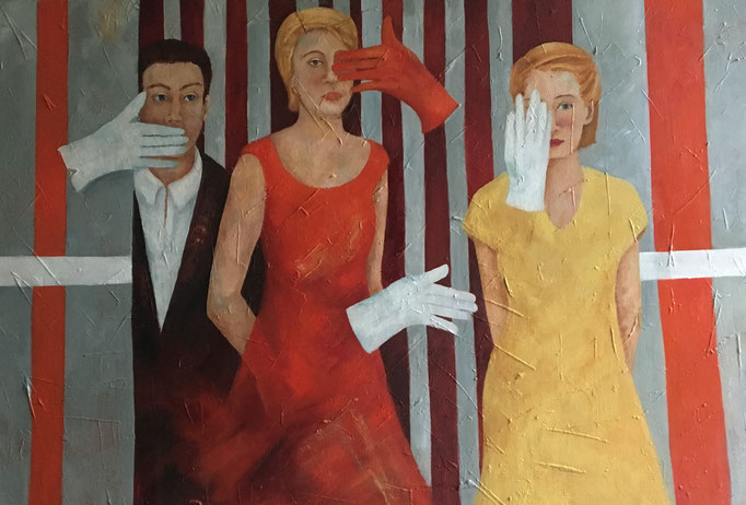 Handzeichen | Mixed Media auf Leinwand | 80 x 100 cm | 2019