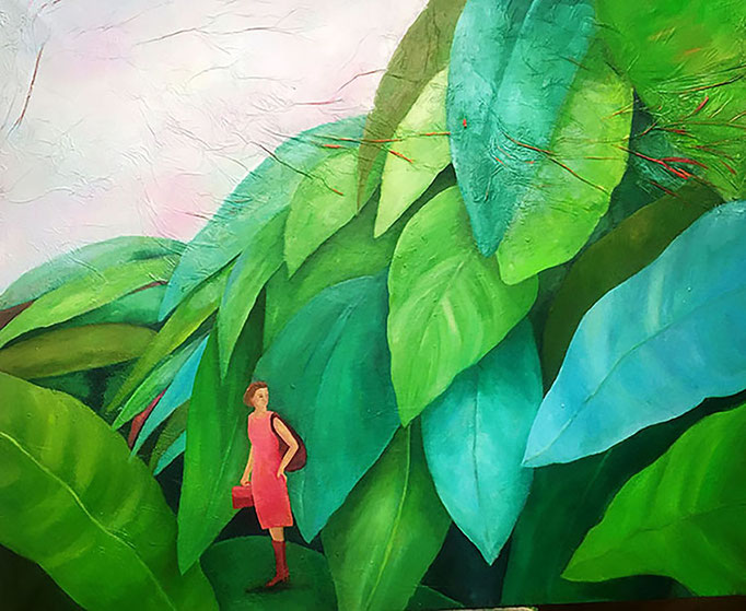 Auf der Durchreise | Mixed Media auf Leinwand |  100 x 120 cm | 2021