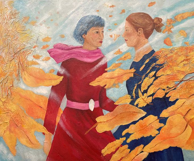 Windige Zeiten | Mixed Media auf Leinwand |  80 x 100 cm | 2024