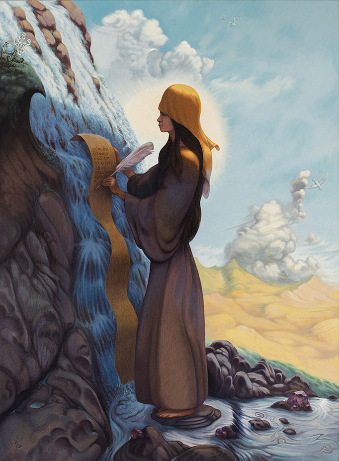 "Musa" - Huile sur toile 81 x 60 cm - Œuvre réaliste métaphorique