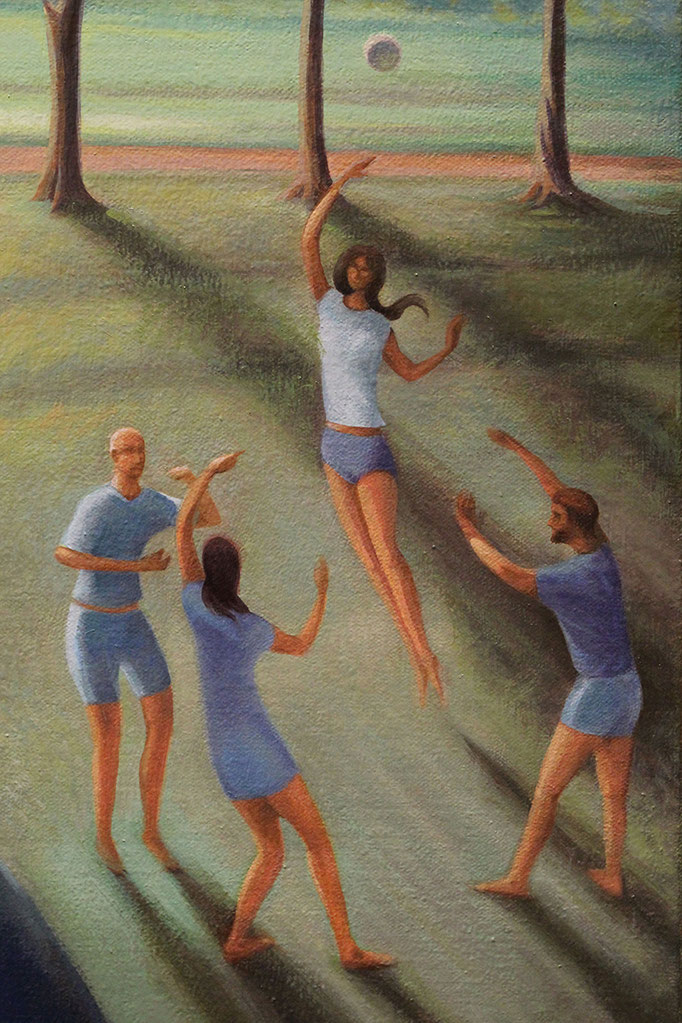 "Alpha Omega" - Huile sur toile - Les joueurs, détail