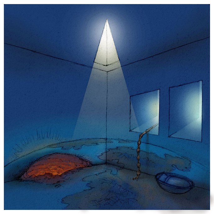 "Trois voies" - Étude couleur numérique pour un nouveau tableau