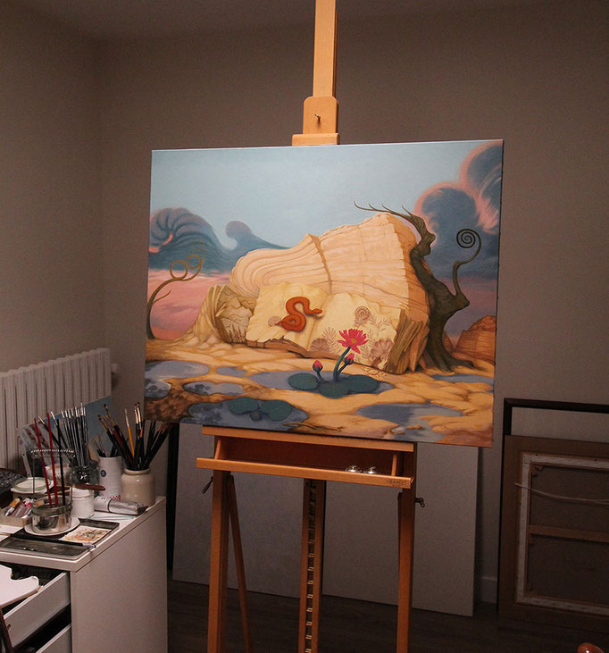 "A Geological Novel" - Detail, on the easel