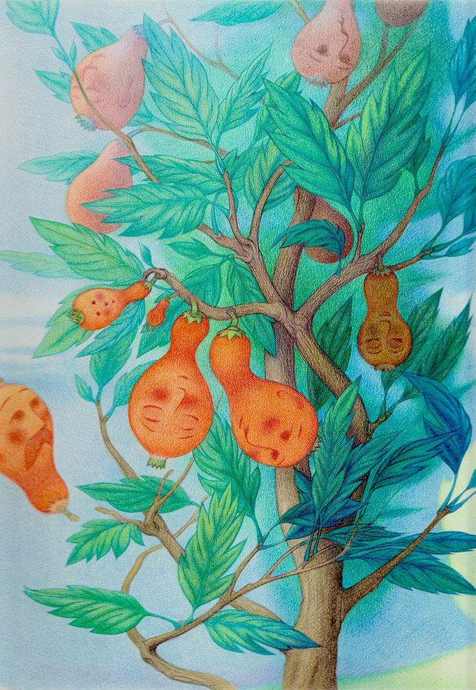 "Souffle vital" - Étude au crayon de couleur - Détail