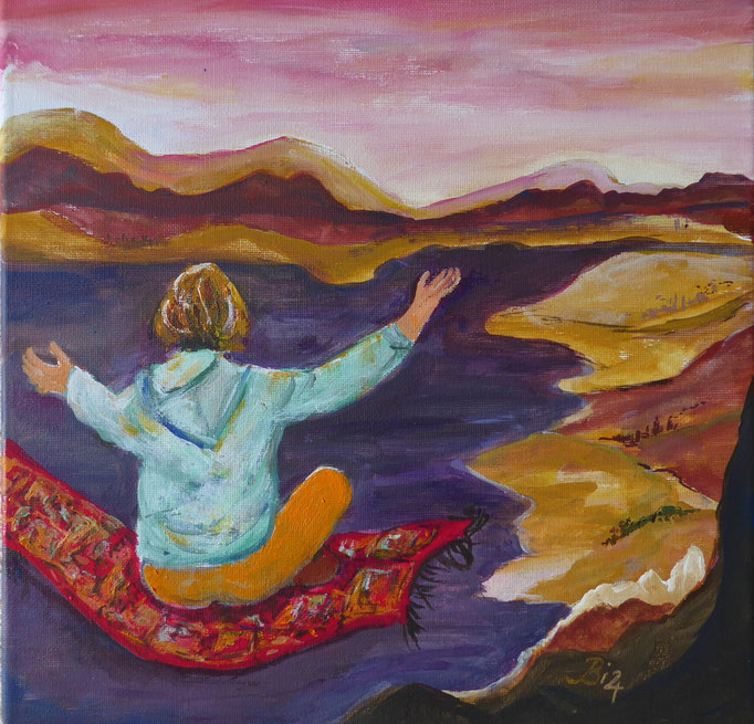 I Can Fly- Im Garten der Träume, Acryl, 30 x 30 cm