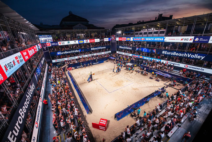 Arena Construction | European Beach Volleyball Championships, Vienna. Copyright: Martin Steinthaler