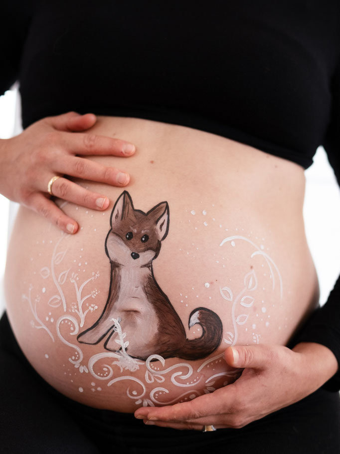 Babybauch Painting Hund - Mariposa Styling mit Stil Wien und Umgebung ©Mariposa