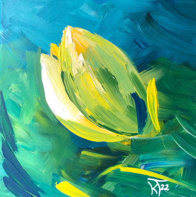 Tulpe abstrakt  |  25 x 25 cm  |  Acryl