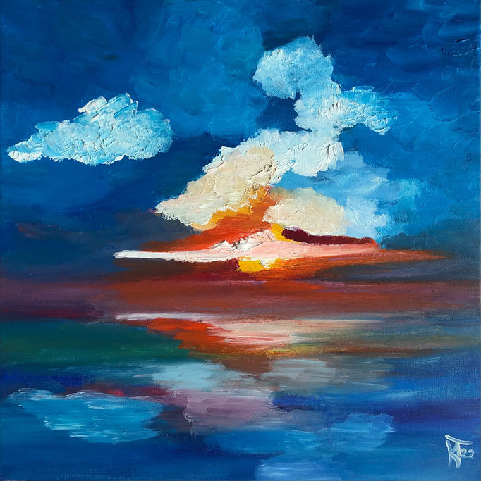 Sonnenuntergang 1  |  40 x 40 cm  |  Öl