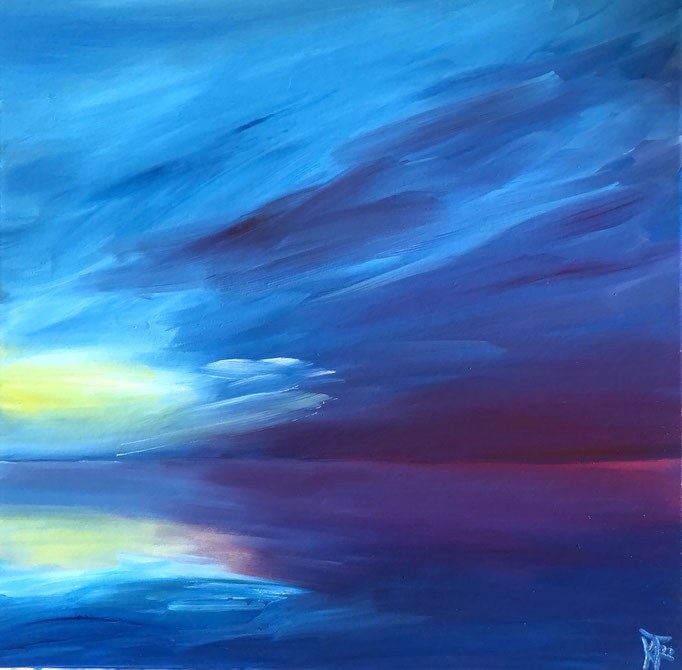 Sonnenuntergang 2  |  40 x 40 cm  |  Öl