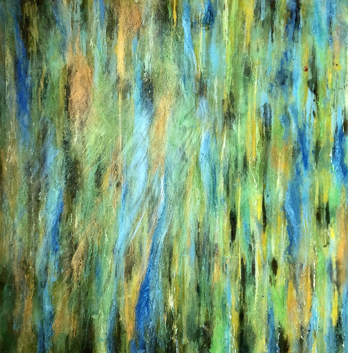 "BAMBOO TRANCED"   (18X18 on finished 1.5" deep cradled wood panel)   SOLD