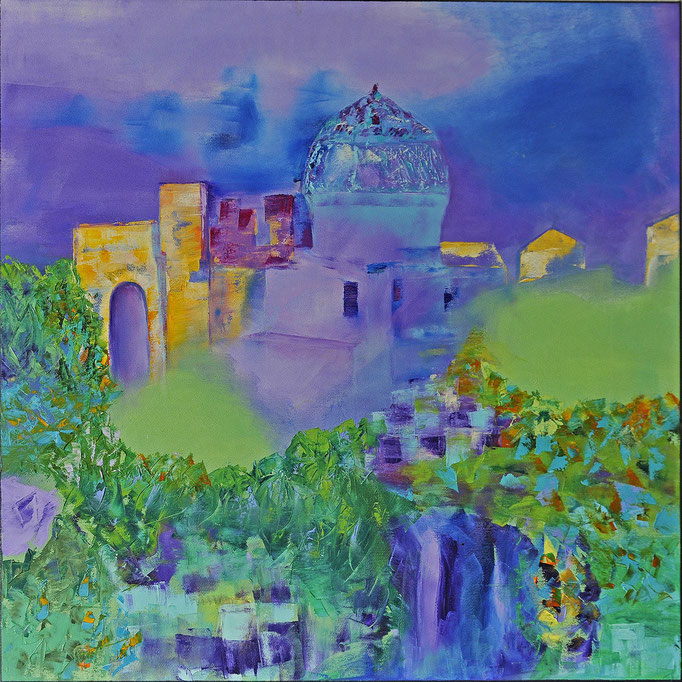 Impressionen Samarkand 1, Öl, Leinen, 70 x 70 cm