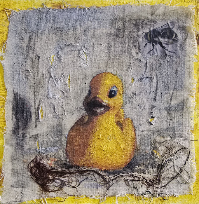 EntchenMixedMedia, 20 x 20 im Rahmen